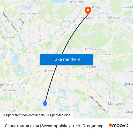 Севастопольская (Sevastopolskaya) to Стационар map