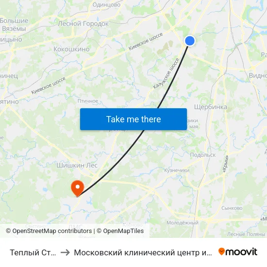 Теплый Стан (Teply Stan) to Московский клинический центр инфекционных болезней «Вороновское» map