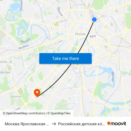 Москва Ярославская (Yaroslavsky Station) to Российская детская клиническая больница map