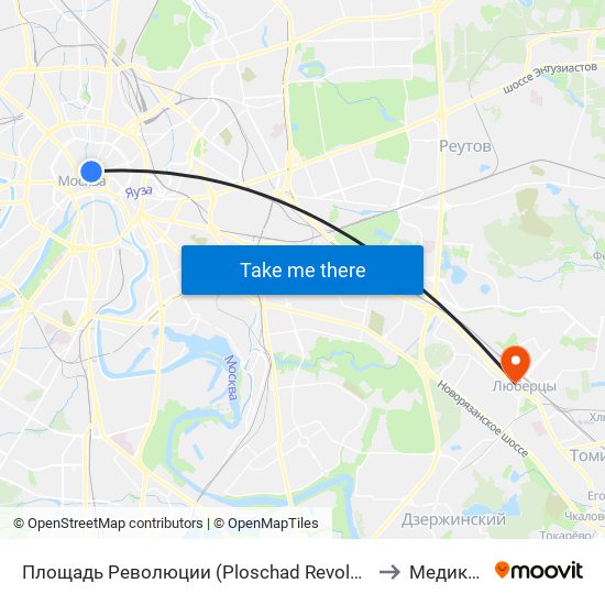 Площадь Революции (Ploschad Revolyutsii) to Медиком map
