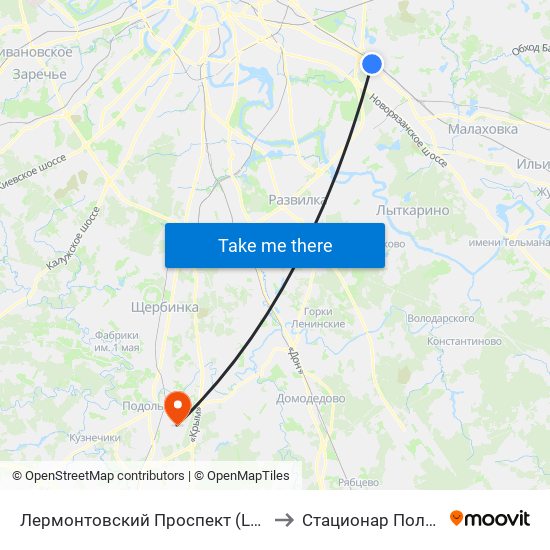 Лермонтовский Проспект (Lermontovsky Prospekt) to Стационар Поликлиники №2 map