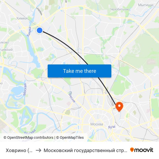 Ховрино (Khovrino) to Московский государственный строительный университет map