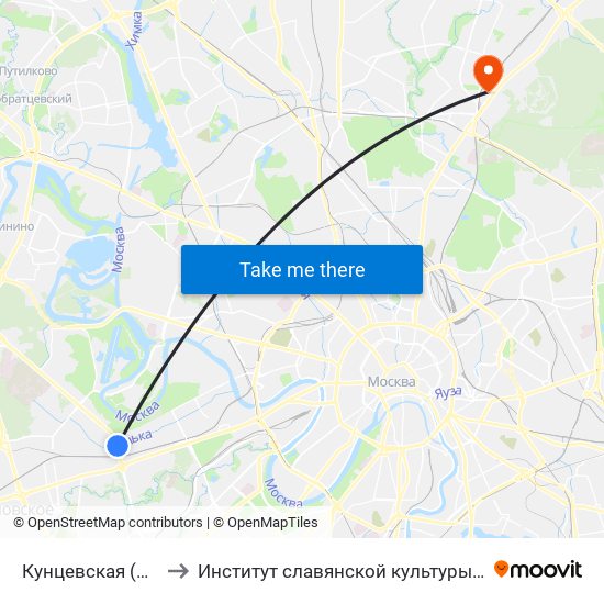 Кунцевская (Kuntsevskaya) to Институт славянской культуры «РГУ им. А.Н. Косыгина» map