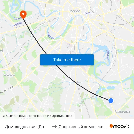 Домодедовская (Domodedovskaya) to Спортивный комплекс «Конструктор» map