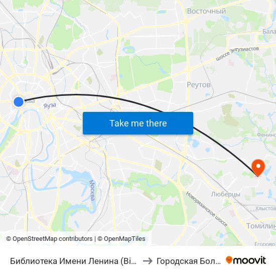 Библиотека Имени Ленина (Biblioteka Imeni Lenina) to Городская Больница №10 map
