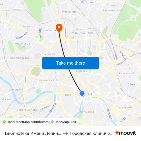 Библиотека Имени Ленина (Biblioteka Imeni Lenina) to Городская клиническая больница №24 map
