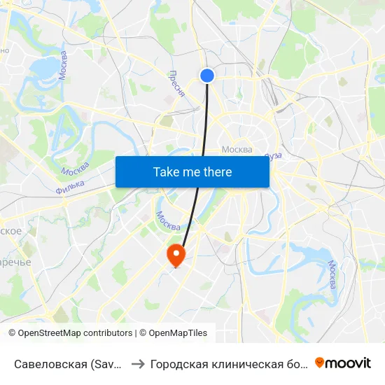 Савеловская (Savelovskaya) to Городская клиническая больница № 64 map