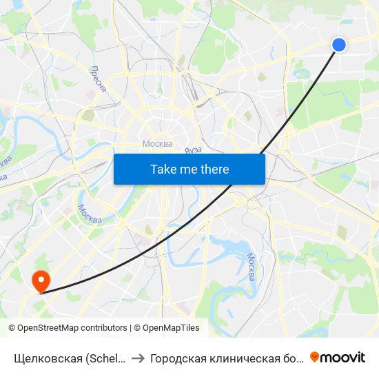 Щелковская (Schelkovskaya) to Городская клиническая больница № 31 map