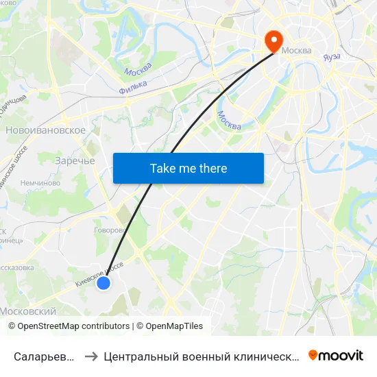 Саларьево (Salaryevo) to Центральный военный клинический госпиталь им П.В. Мандрыка map
