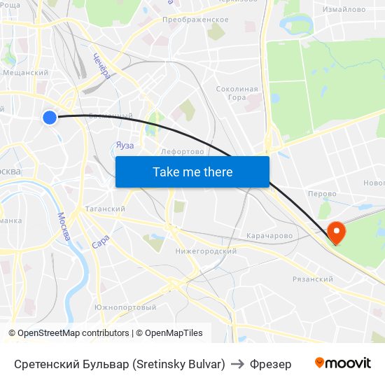 Сретенский Бульвар (Sretinsky Bulvar) to Фрезер map