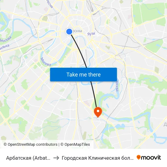 Арбатская (Arbatskaya) to Городская Клиническая больница 85 map