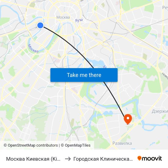 Москва Киевская (Kievsky Station) to Городская Клиническая больница 83 map