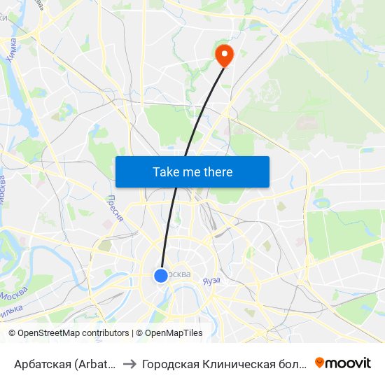 Арбатская (Arbatskaya) to Городская Клиническая больница 20 map