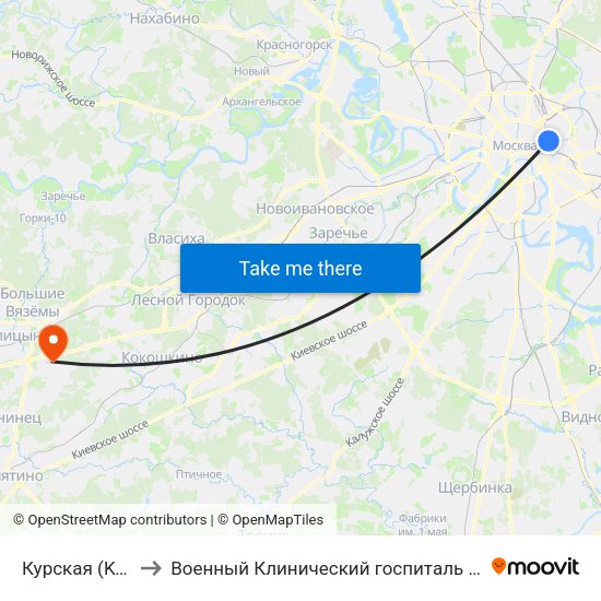 Курская (Kurskaya) to Военный Клинический госпиталь им. Вишневского 3 map