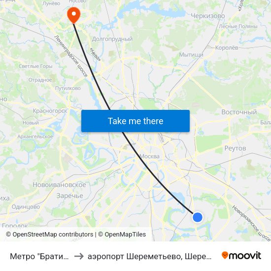 Метро "Братиславская" to аэропорт Шереметьево, Шереметьево терминал D map