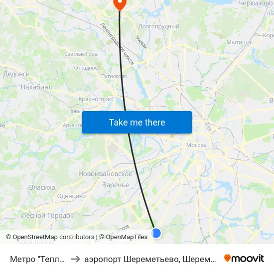 Метро "Теплый Стан" to аэропорт Шереметьево, Шереметьево терминал D map