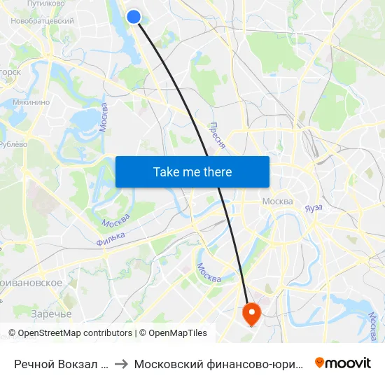 Речной Вокзал (Rechnoy Vokzal) to Московский финансово-юридический университет МФЮА map