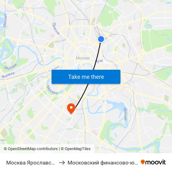 Москва Ярославская (Yaroslavsky Station) to Московский финансово-юридический университет МФЮА map