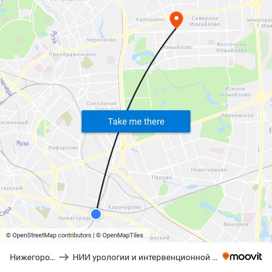 Нижегородская (Nizhegorodskaya) to НИИ урологии и интервенционной радиологии им. Н.А. Лопаткина. Отделение уронефрологии и гемодиализа map
