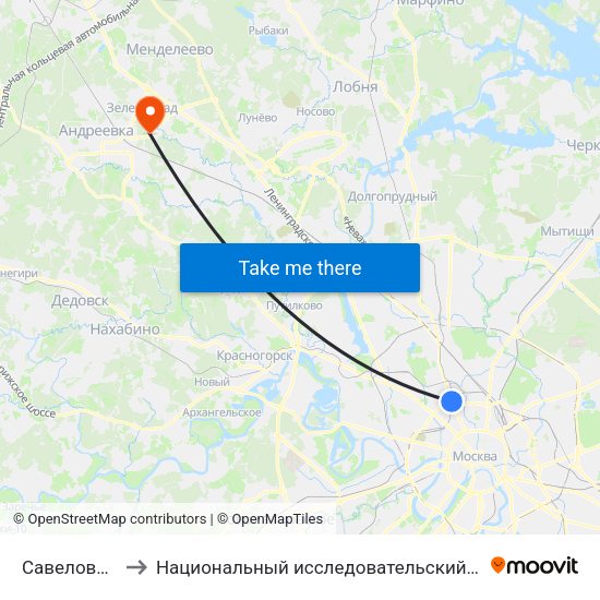 Савеловская (Savelovskaya) to Национальный исследовательский университет «Московский институт электронной техники» map