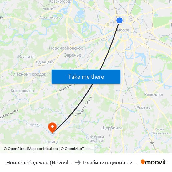 Новослободская (Novoslobodskaya) to Реабилитационный комплекс map