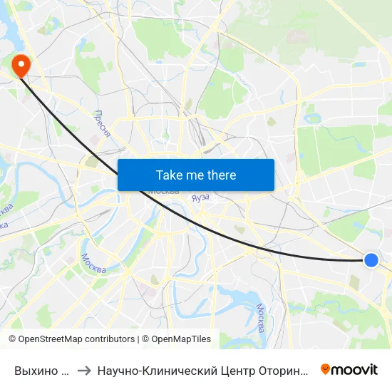Выхино (Vykhino) to Научно-Клинический Центр Оториноларингологии Фмба России map
