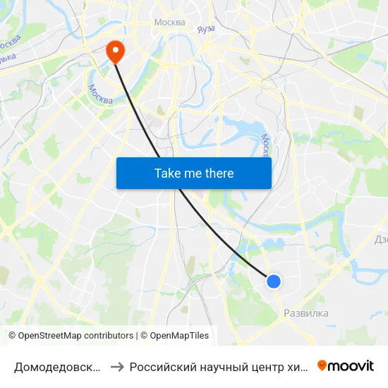 Домодедовская (Domodedovskaya) to Российский научный центр хирургии им. академика Б. В. Петровского map