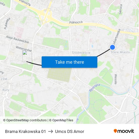 Brama Krakowska 01 to Umcs DS Amor map