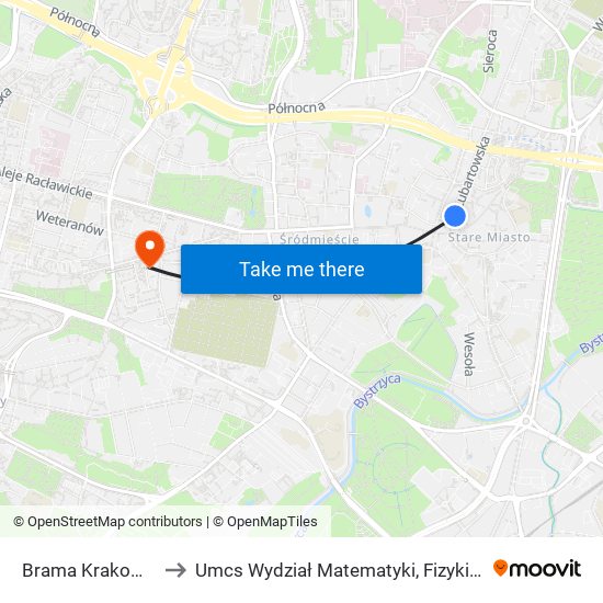 Brama Krakowska 01 to Umcs Wydział Matematyki, Fizyki I Informatyki map