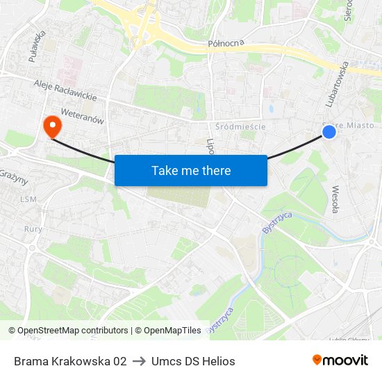 Brama Krakowska 02 to Umcs DS Helios map