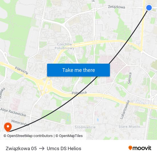 Związkowa 05 to Umcs DS Helios map