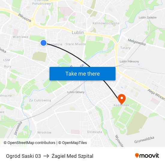 Ogród Saski 03 to Żagiel Med Szpital map