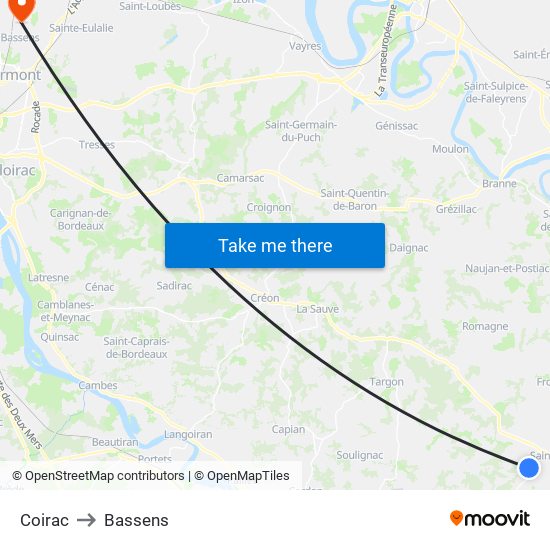 Coirac to Bassens map