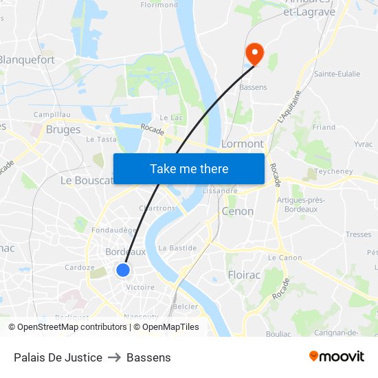 Palais De Justice to Bassens map