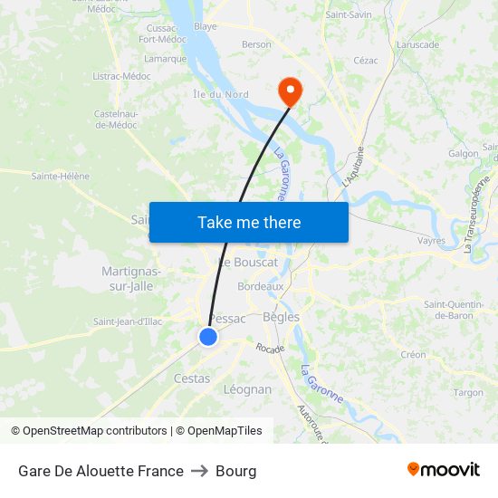 Gare De Alouette France to Bourg map