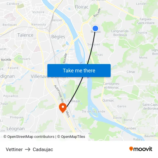 Vettiner to Cadaujac map