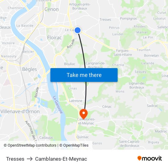 Tresses to Camblanes-Et-Meynac map
