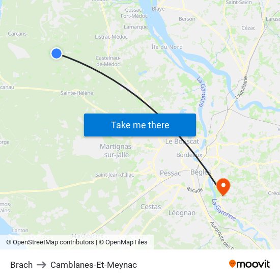 Brach to Camblanes-Et-Meynac map