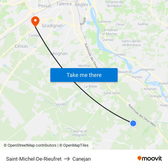 Saint-Michel-De-Rieufret to Canejan map