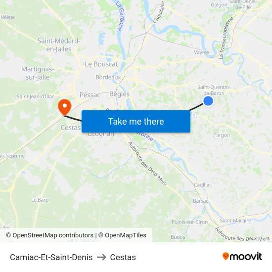Camiac-Et-Saint-Denis to Cestas map
