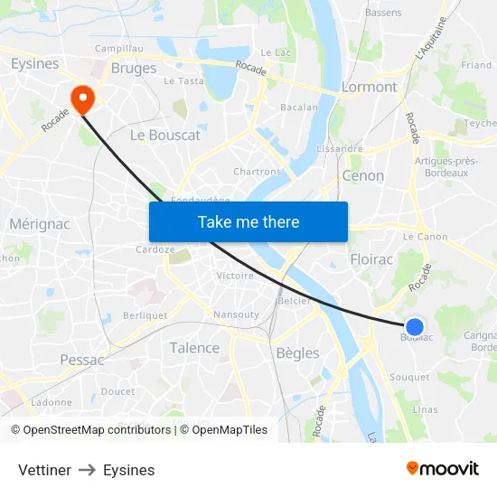 Vettiner to Eysines map