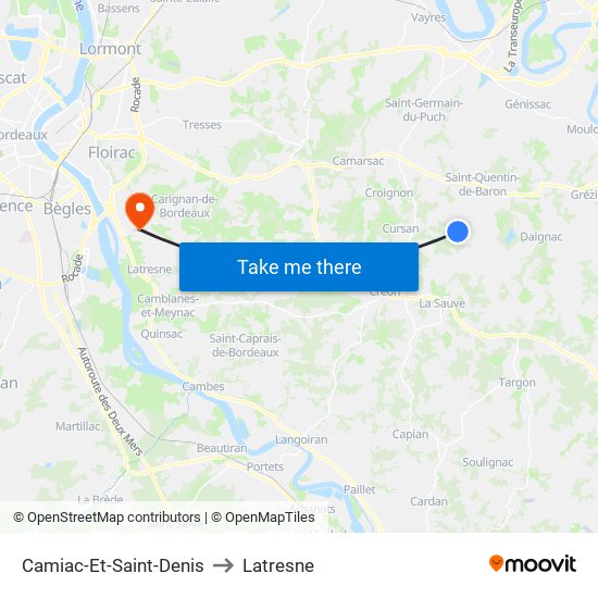 Camiac-Et-Saint-Denis to Latresne map
