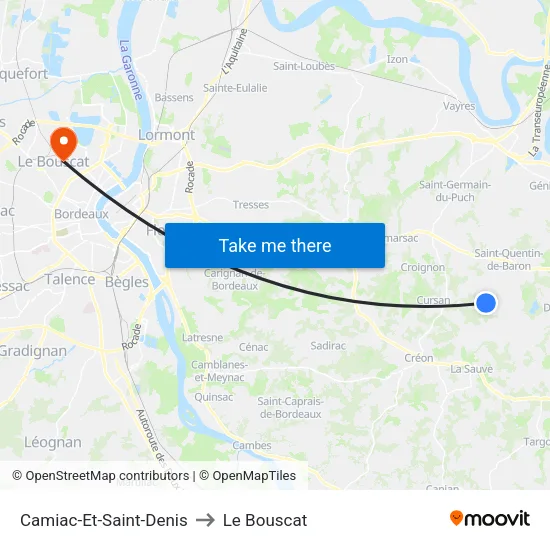 Camiac-Et-Saint-Denis to Le Bouscat map