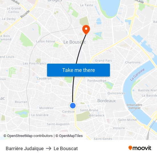 Barrière Judaïque to Le Bouscat map