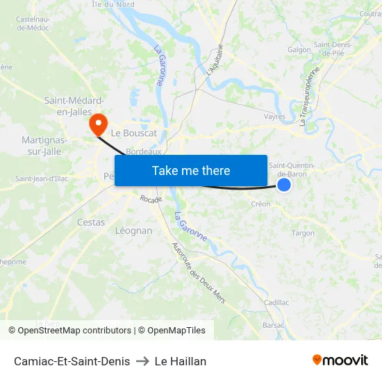 Camiac-Et-Saint-Denis to Le Haillan map