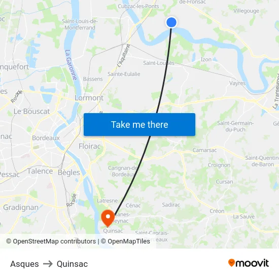 Asques to Quinsac map