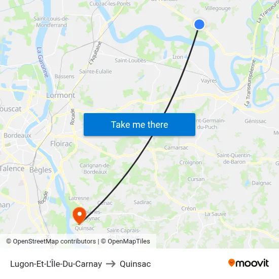 Lugon-Et-L'Île-Du-Carnay to Quinsac map