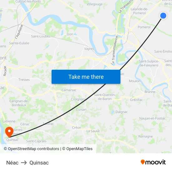 Néac to Quinsac map