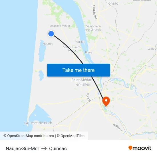 Naujac-Sur-Mer to Quinsac map