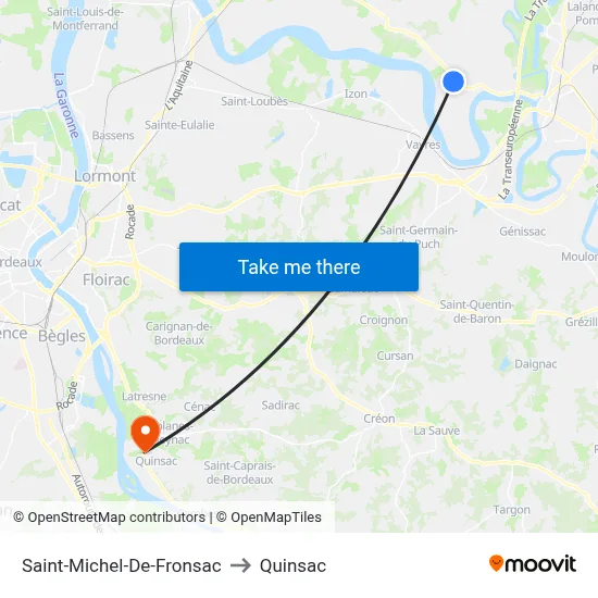 Saint-Michel-De-Fronsac to Quinsac map